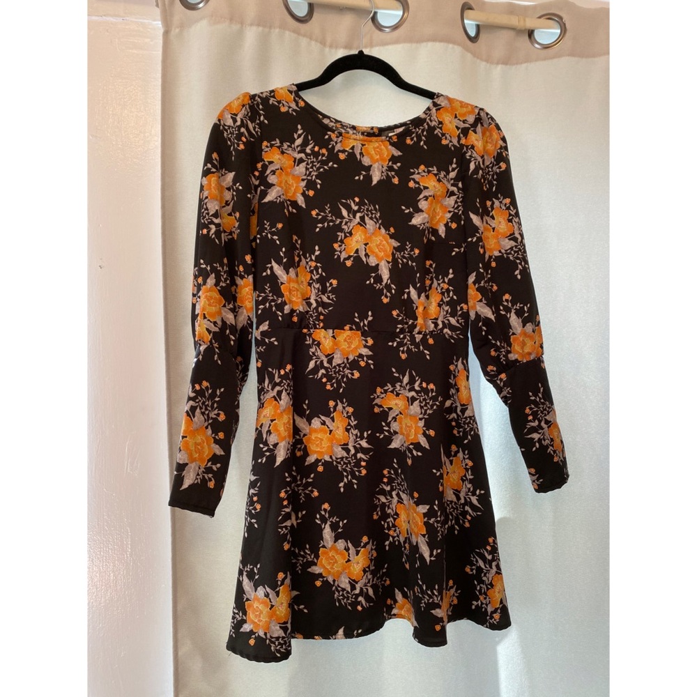 Free People 👗 Floral Black Mini Dress